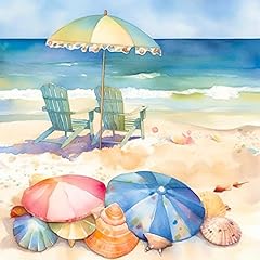 Beach scene watercolour for sale  Delivered anywhere in UK