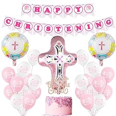 Pink christening decorations for sale  Delivered anywhere in UK