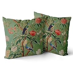 Green chinoiserie pillow for sale  Delivered anywhere in USA 
