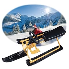 per bambini Qdreclod Slitta da neve con 2 freni a pedale e volante slitta portatile adulti sci 