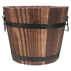 Wooden Bucket Barrel Planters, Wooden Flower Pots, for sale  Delivered anywhere in UK
