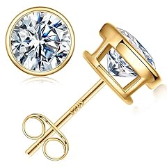 Gold moissanite stud for sale  Delivered anywhere in USA 