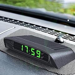 EBTOOLS Mini orologio da auto elettronico 2 in 1 Termometro Voltmetro per veicolo Interno a LED Orologio digitale 