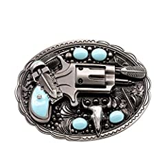 YOQUCOL Revolver Pistol Imitation Turquoise Bull Head for sale  Delivered anywhere in USA 
