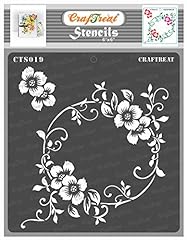 CrafTreat Flourish Stencils for Painting on Wood, Canvas, Paper, Fabric, Floor, Wall and Tile - Flourish Circle - 6x6 Inches - Reusable DIY Art and Craft Stencils for Home Décor - Flower Stencils, used for sale  Delivered anywhere in Canada
