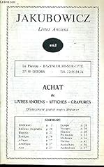 Catalogue librairie jakubowicz d'occasion  Livré partout en France