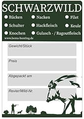 Wildbret etiketten schwarzwild gebraucht kaufen  Wird an jeden Ort in Deutschland