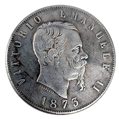 vinciann Moneta copia Italia 5 Lire 1873 Vittorio Emanuele II stemma Savoia 36.62mm 24g usato  Spedito ovunque in Italia 