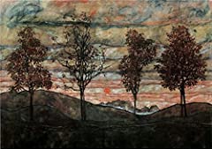 Used, Laminated Egon Schiele Four Trees Vier Baume 1917 Austrian for sale  Delivered anywhere in Canada