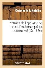 Examen apologie abbé d'occasion  Livré partout en France