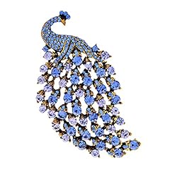 Crystal peacock brooch for sale  Delivered anywhere in Ireland