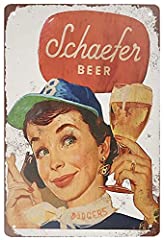 AAROENLYS Retro Tin Sign Schaefer Beer and Brooklyn, used for sale  Delivered anywhere in USA 