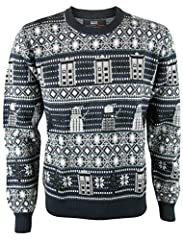 Doctor Who Xmas Sweater Large - TARDIS and Daleks Jumper for sale  Delivered anywhere in UK