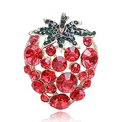 Rhinestone strawberry brooch for sale  Delivered anywhere in USA 