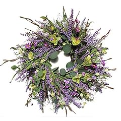 Pectt 24 Inch Artificial Lavender Wreath, Front Door for sale  Delivered anywhere in Canada