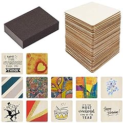 Belle Vous Unfinished Blank Wood Squares with Sanding for sale  Delivered anywhere in UK