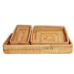 Rattan tray set for sale  Delivered anywhere in USA 