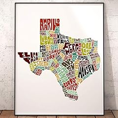 Texas map art for sale  Delivered anywhere in USA 