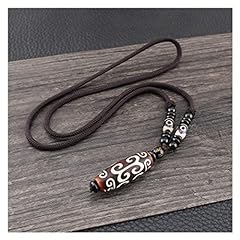 Handmade Vintage Brown Tibetan Dzi Beads Pendant Necklace for sale  Delivered anywhere in Canada