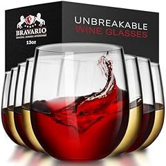 Bravario unbreakable stemless for sale  Delivered anywhere in USA 