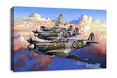 SUPERRMARINE SPITFIRE SQUADRON BATTLE OF BRITAIN CANVAS for sale  Delivered anywhere in UK