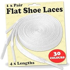 Flat white shoelaces for sale  Delivered anywhere in UK