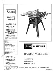 1983 Craftsman 113.298032 10" TABLE SAW WITH LEGS,TWO for sale  Delivered anywhere in USA 