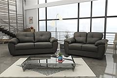New Carlos 3 + 2 Seater Sofa Set Black or Brown Faux for sale  Delivered anywhere in UK