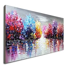 Hand Painted Lake Landscape Canvas Wall Art with Colorful for sale  Delivered anywhere in Canada
