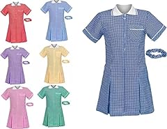 Girls gingham pleated for sale  Delivered anywhere in UK