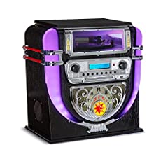 auna Graceland Mini - Jukebox con Giradischi, Jukebox Vintage, Radio DAB+/FM, Rétro, Lettore CD, LED, Nero, usato usato  Spedito ovunque in Italia 