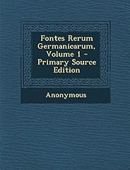 Fontes rerum germanicarum usato  Spedito ovunque in Italia 