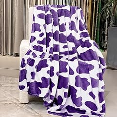 Fleece blanket purple for sale  Delivered anywhere in USA 