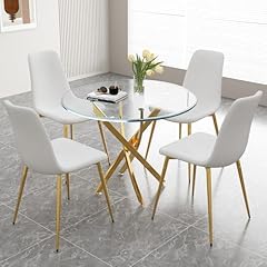 Round glass dining for sale  Delivered anywhere in USA 