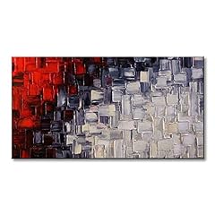 Seekland Large Hand Painted Red and White Abstract for sale  Delivered anywhere in Canada