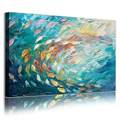 Turquoise abstract canvas for sale  Delivered anywhere in USA 