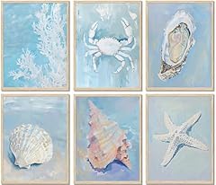 6pcs watercolor coastal for sale  Delivered anywhere in USA 
