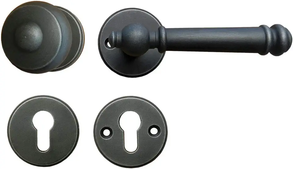 GedoTec® deurbeslag deurbeslag veiligheidsgarnituur deurgreep smeedijzer antiek zwart verzinkt model FRIDI | merkkwaliteit | Made in EU tweedehands  