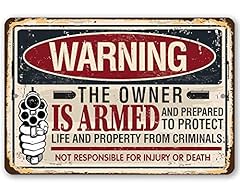 Warning owner armed for sale  Delivered anywhere in USA 