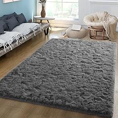 5x8 grey fluffy for sale  Delivered anywhere in USA 
