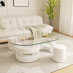 Oval glass coffee for sale  Delivered anywhere in USA 
