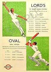 Vintage cricket poster for sale  Delivered anywhere in UK