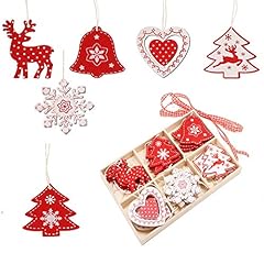 nuoshen 24 Pcs Wooden Christmas Tree Hanging, Pendant for sale  Delivered anywhere in UK
