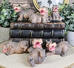 Ebros Whimsical Baby Hippo Set of 6 Hippopotamus Figurines for sale  Delivered anywhere in USA 
