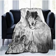 Wolf throw blanket for sale  Delivered anywhere in UK