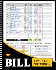 Bill tracker notebook for sale  Delivered anywhere in USA 