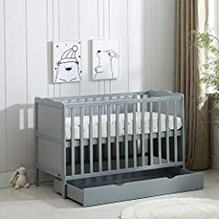 Used, MCC Grey Wooden Baby Cot Bed & Rollaway Drawer & Aloe for sale  Delivered anywhere in UK