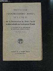 Encyclique quadragesimo anno d'occasion  Livré partout en France