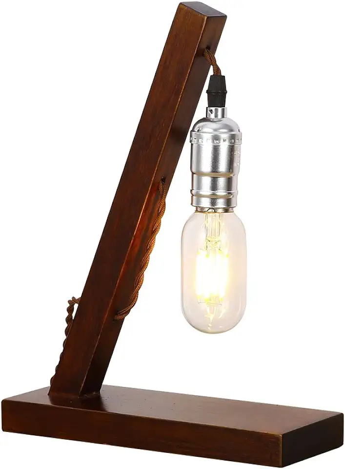 Injuicy antieke houten bureaulampen, vintage metalen tafellamp tweedehands  