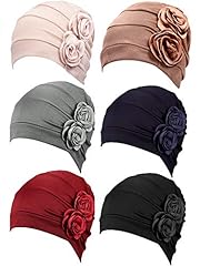 Used, 6 Pieces Women Turban Flower Caps Elastic Beanie Headscarf for sale  Delivered anywhere in USA 
